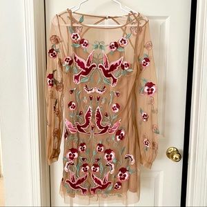 For Love and Lemons Dove Embroidery Mini Dress
